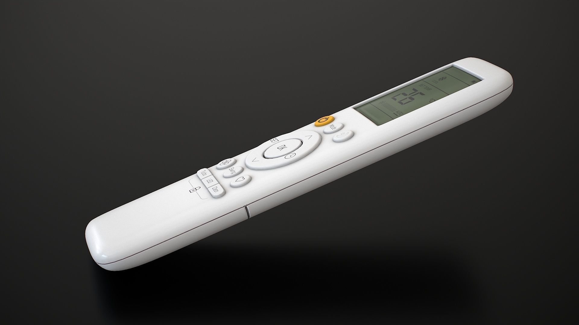 Air Conditioner Remote Control - AC Remote Low-poly 3D model_4