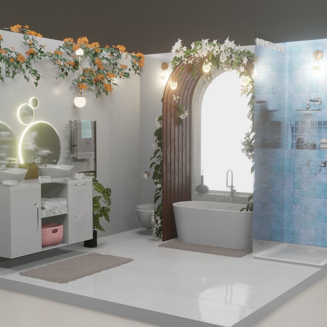 BATHROOM Low-poly 3D model_2