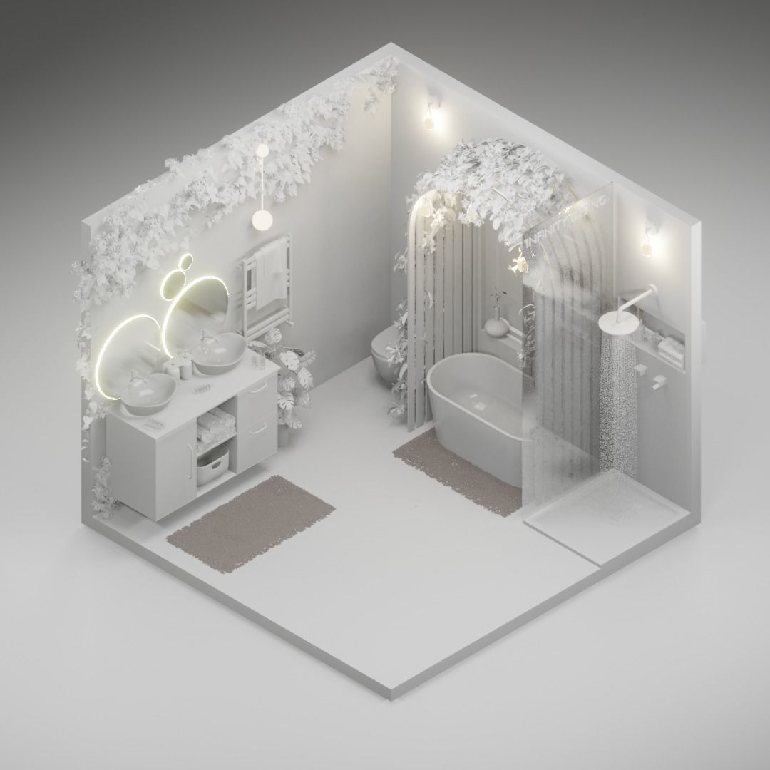 BATHROOM Low-poly 3D model_3