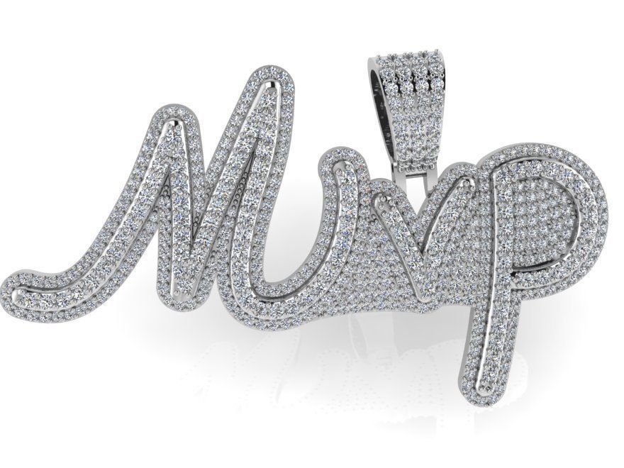 Mvp Pave Pendant 2603 3D print model_2