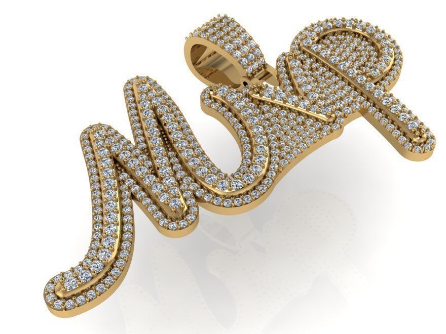 Mvp Pave Pendant 2603 3D print model_1