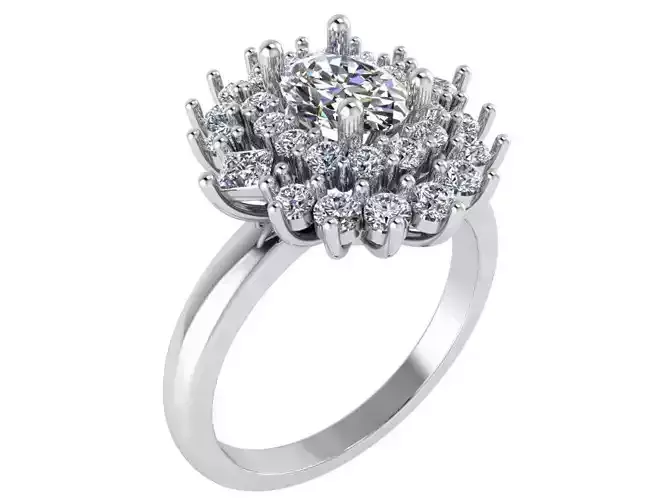 Oval Cluster Ring 2604
