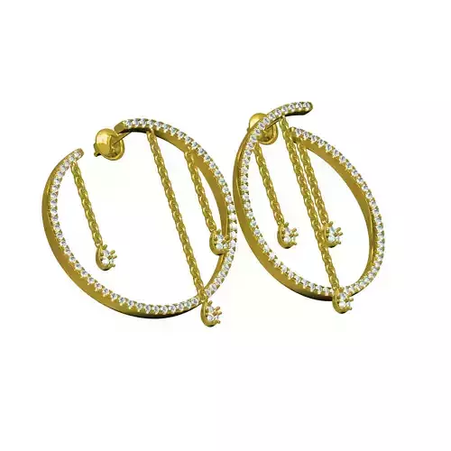 Round Diamond Micro Prong Set Hoop Earring