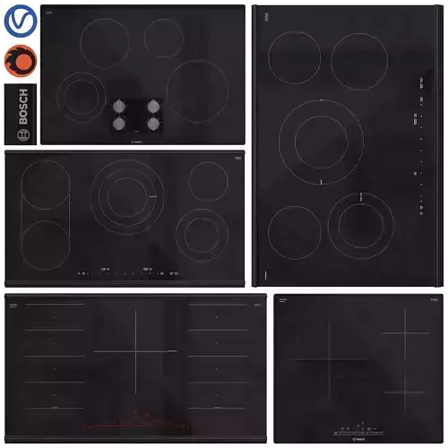 Bosch Induction Electric Hob Set 01 3D model