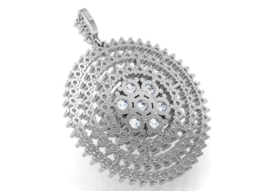 Circle Diamond Pendant 2613 3D print model_3
