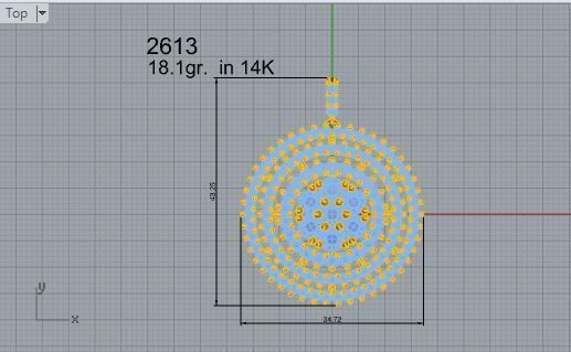 Circle Diamond Pendant 2613 3D print model_4