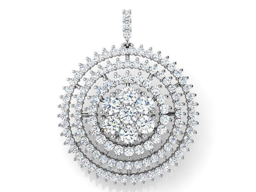 Circle Diamond Pendant 2613 3D print model_2
