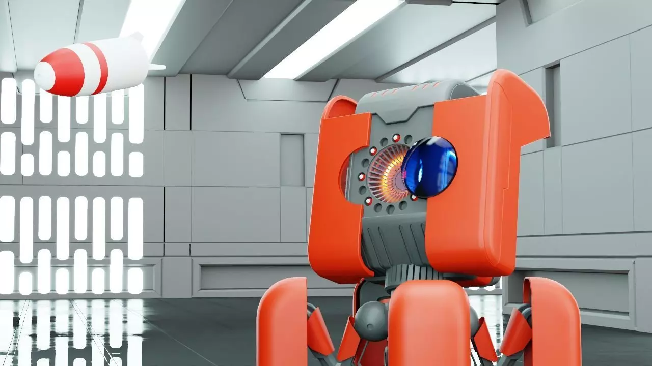 COMBAT ROBOT  Blender fbx free files Free low-poly 3D model_0