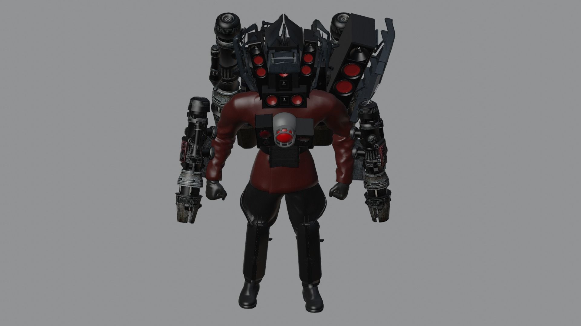 Skibidi toilet Dj men 3D model_6