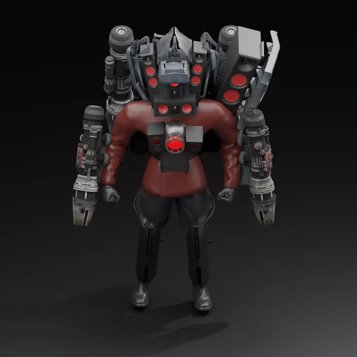 Skibidi toilet Dj men 3D model_0