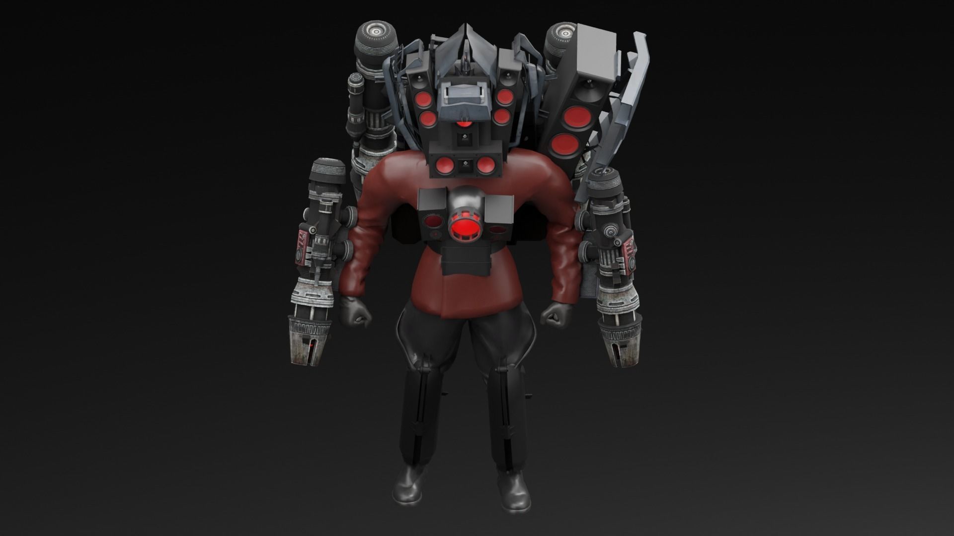 Skibidi toilet Dj men 3D model_1