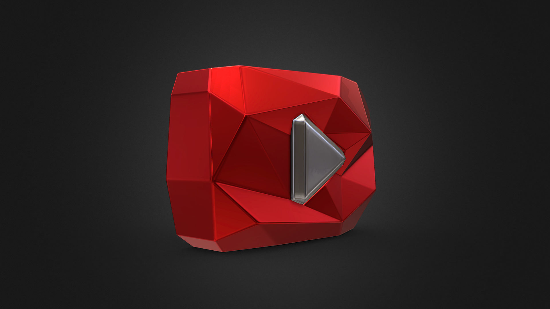 Youtube Diamond Play Button 3D print model_3