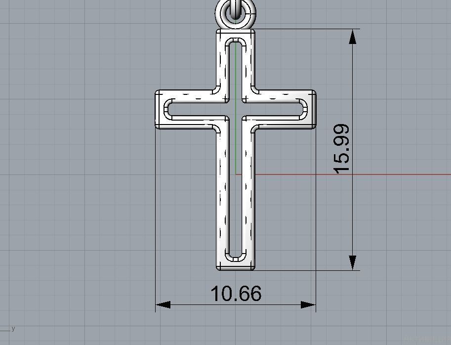 cross earrings 3D print model_13