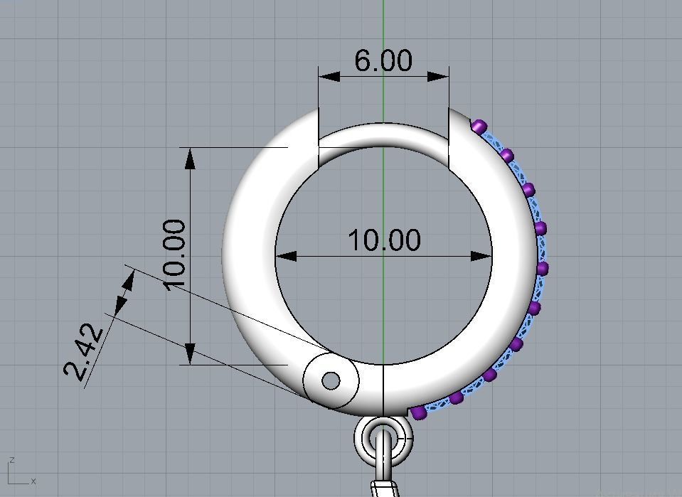cross earrings 3D print model_10