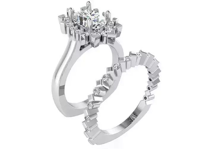 Oval Euro Shank Ring With Band 2632