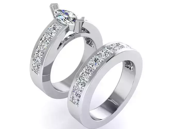 Marquise Diamond Ring With Band 2633