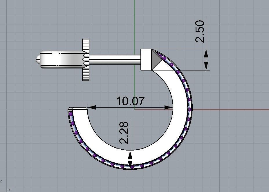 Tiffany T1 earriings diamond 3D print model_12