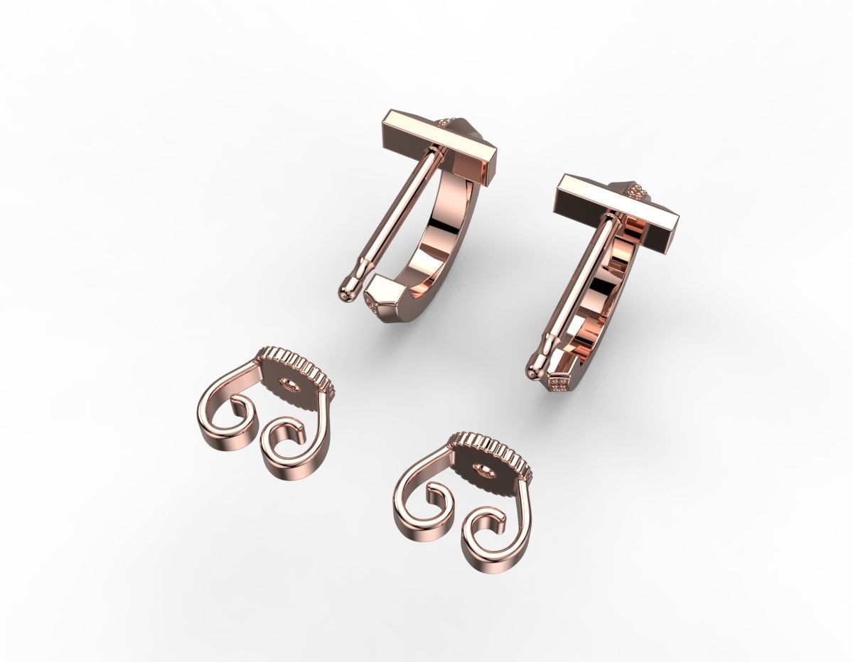 Tiffany T1 earriings diamond 3D print model_11