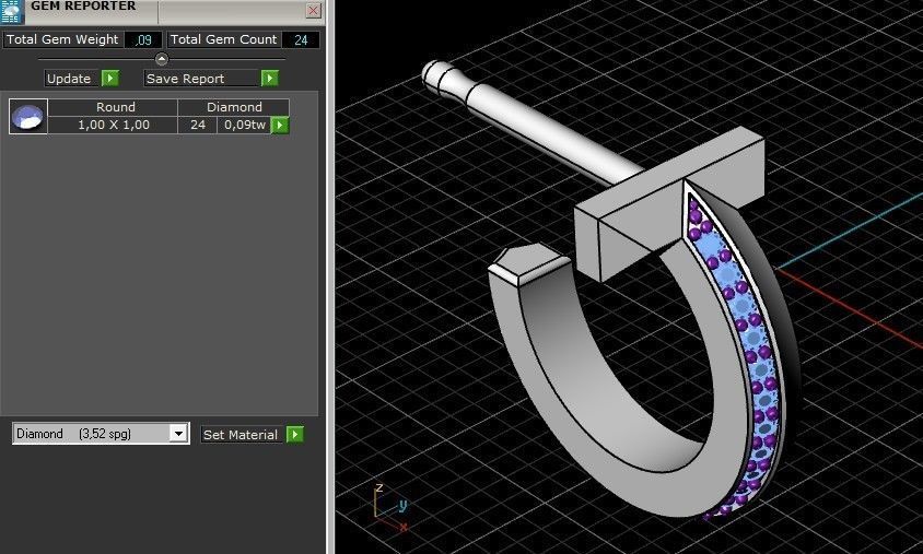 Tiffany T1 earriings diamond 3D print model_15