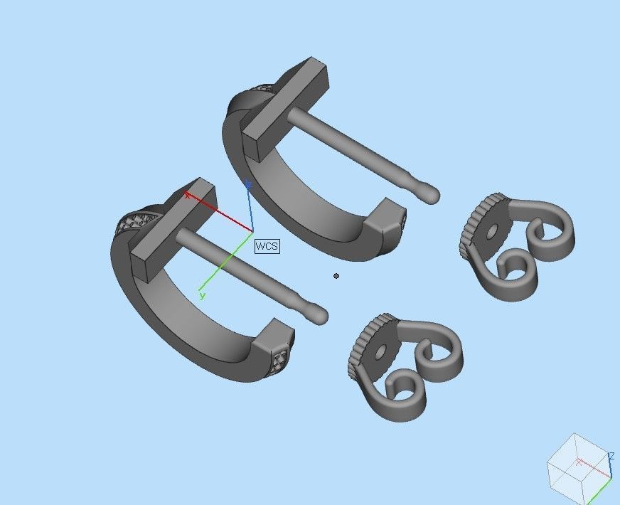 Tiffany T1 earriings diamond 3D print model_18