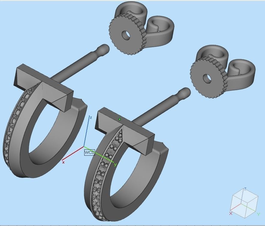 Tiffany T1 earriings diamond 3D print model_20