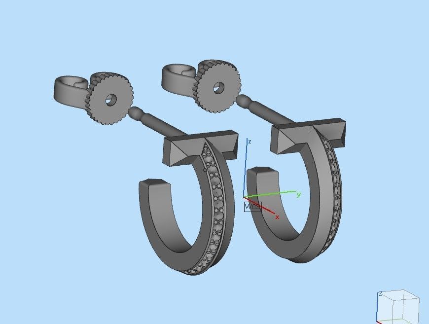 Tiffany T1 earriings diamond 3D print model_17
