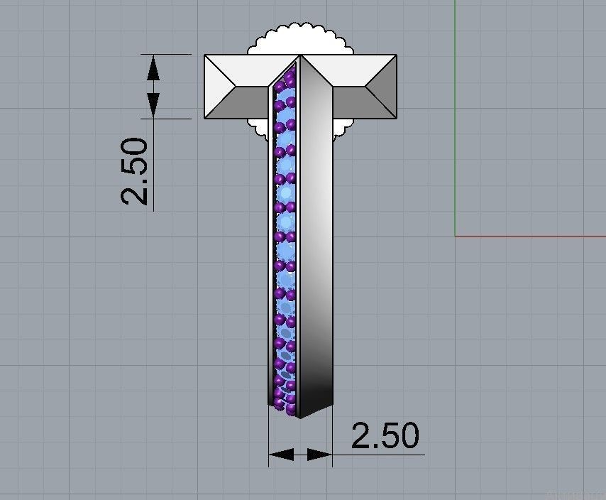 Tiffany T1 earriings diamond 3D print model_13