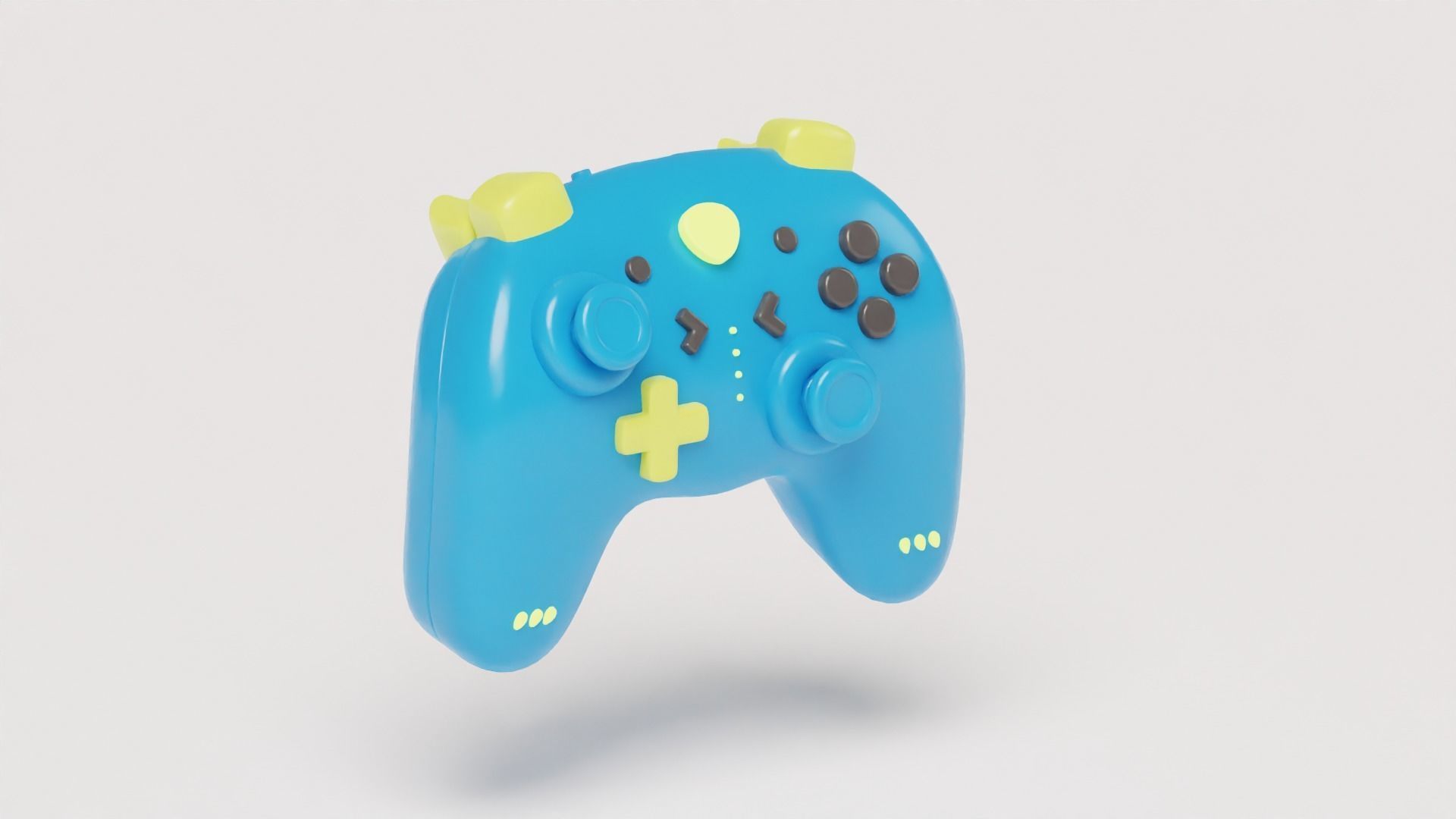 Isometric Stylized Cartoon Wireless Remote Controller Gamepad Low-poly 3D model_8