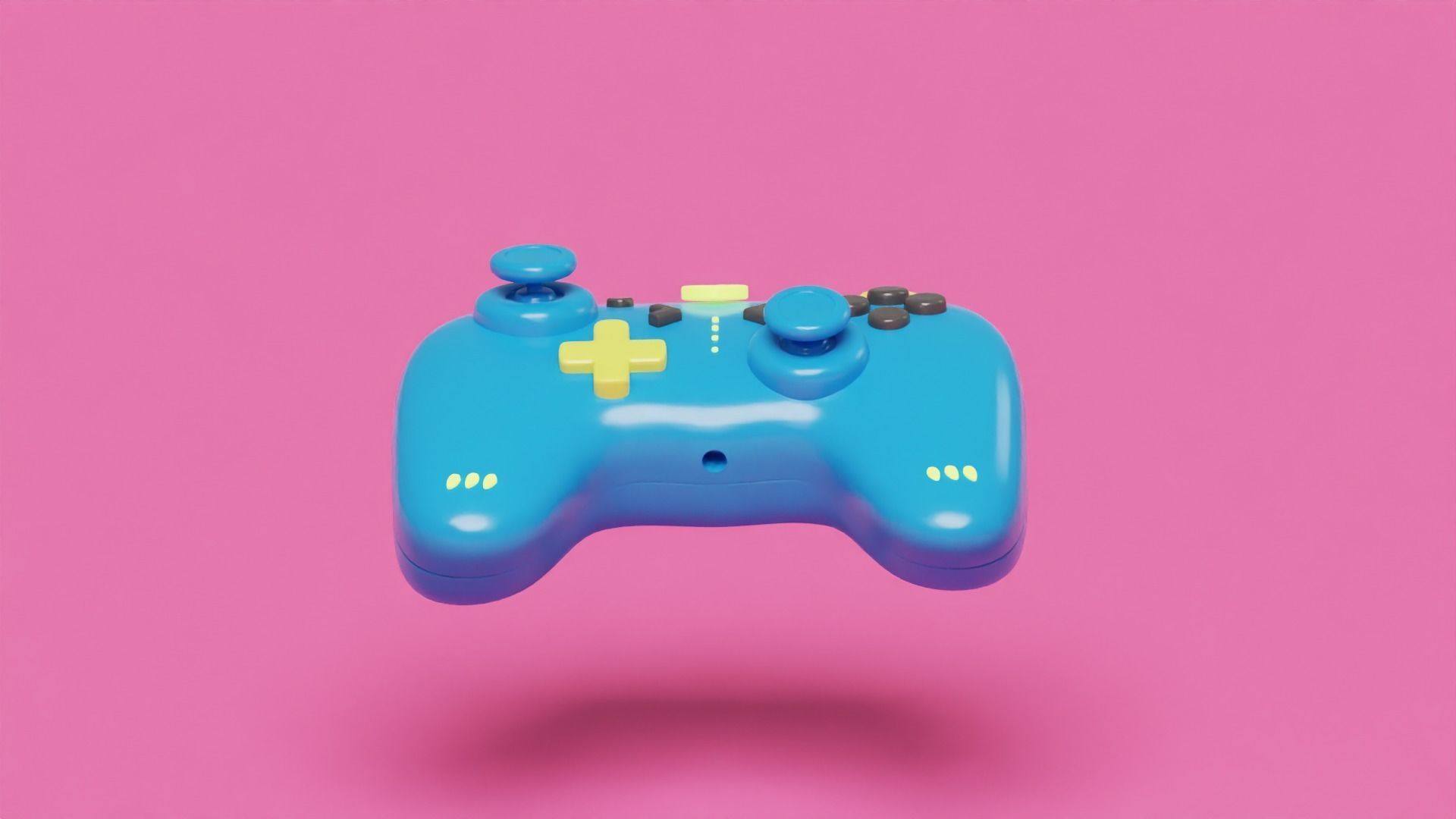 Isometric Stylized Cartoon Wireless Remote Controller Gamepad Low-poly 3D model_5
