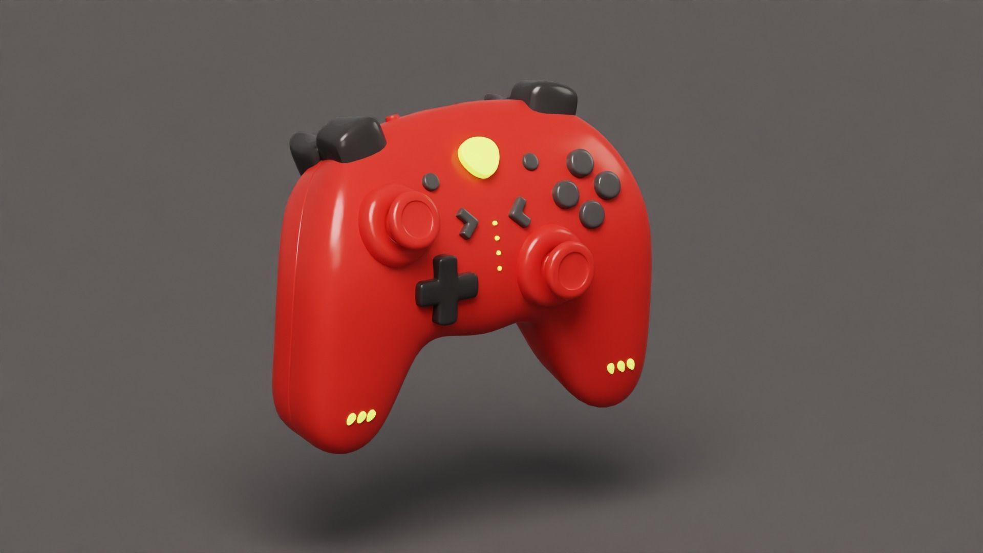 Isometric Stylized Cartoon Wireless Remote Controller Gamepad Low-poly 3D model_12