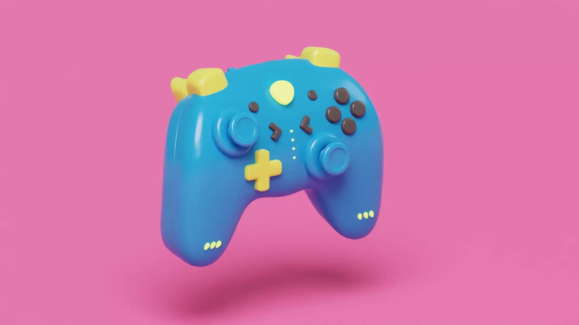 Isometric Stylized Cartoon Wireless Remote Controller Gamepad Low-poly 3D model_0