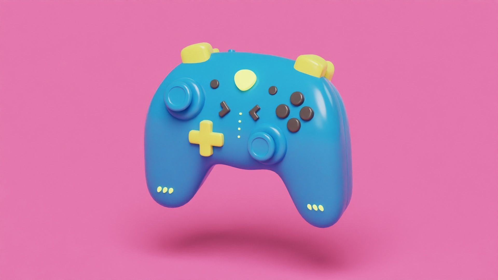 Isometric Stylized Cartoon Wireless Remote Controller Gamepad Low-poly 3D model_4