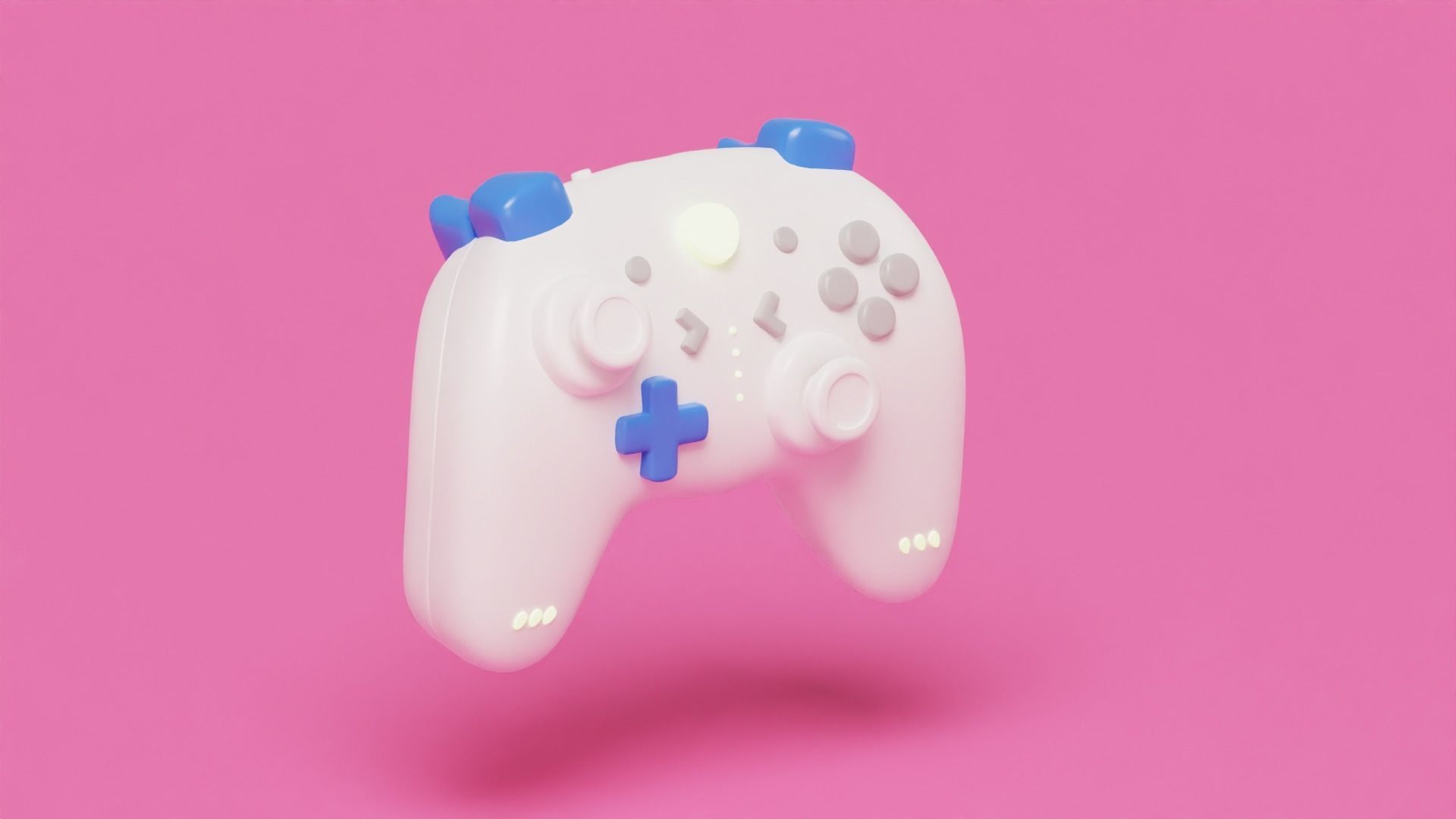Isometric Stylized Cartoon Wireless Remote Controller Gamepad Low-poly 3D model_11