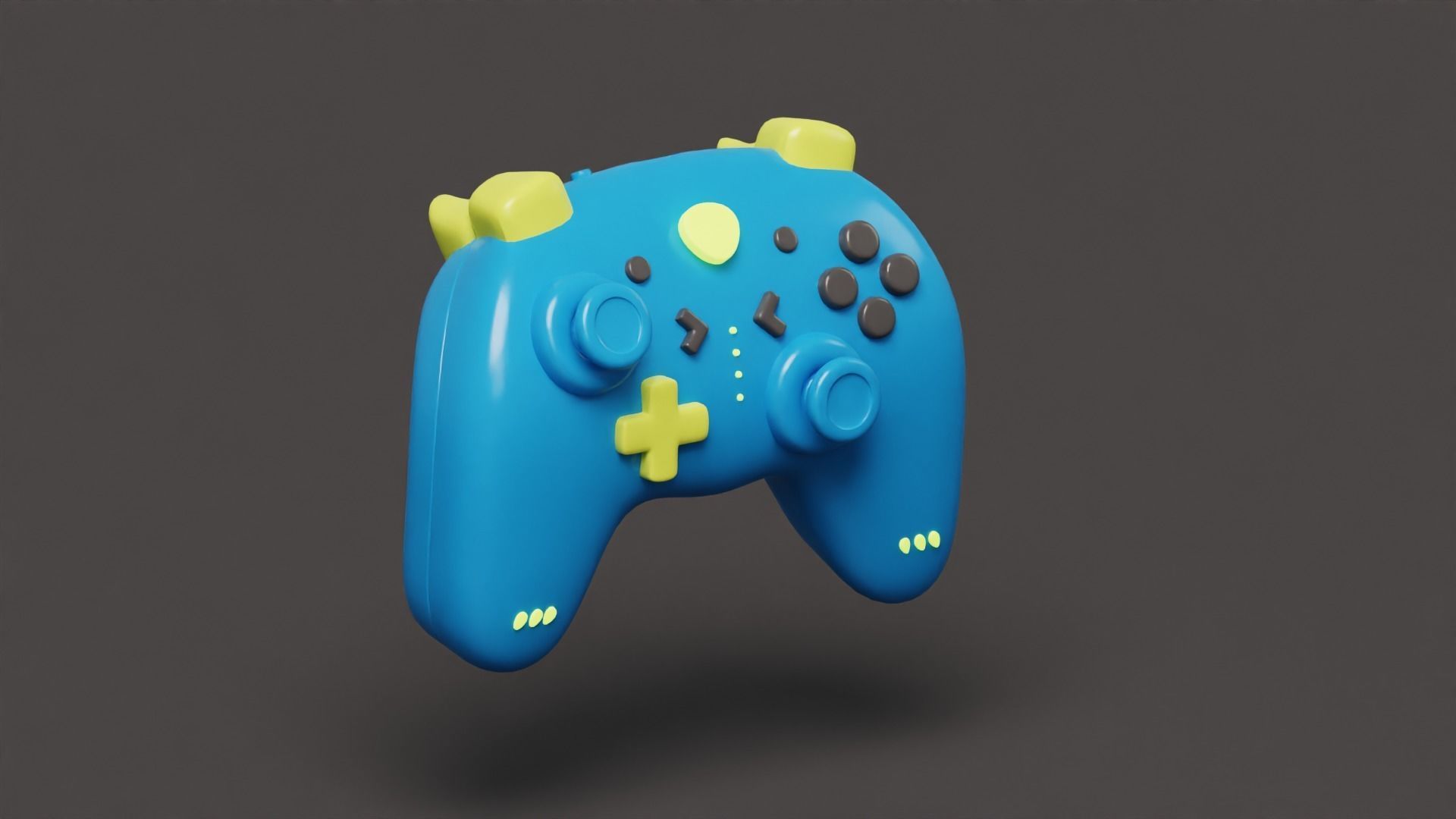 Isometric Stylized Cartoon Wireless Remote Controller Gamepad Low-poly 3D model_9