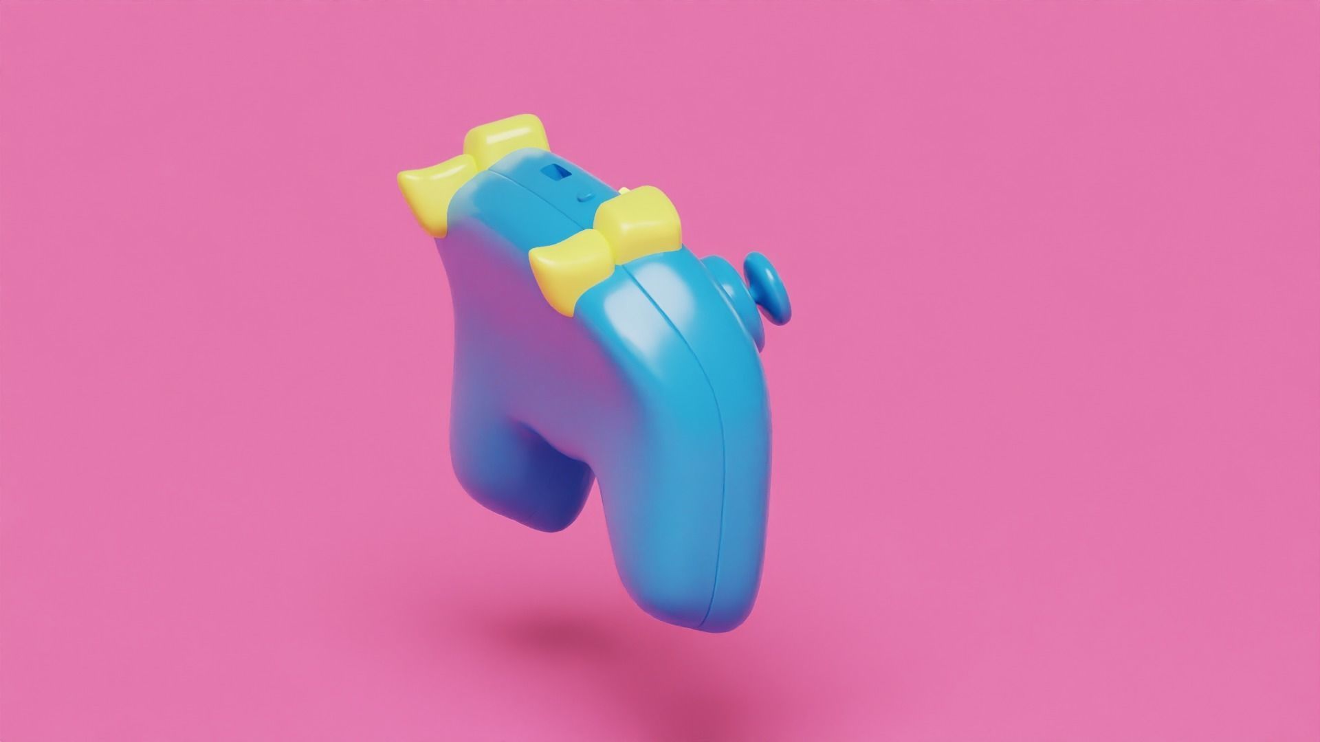 Isometric Stylized Cartoon Wireless Remote Controller Gamepad Low-poly 3D model_2