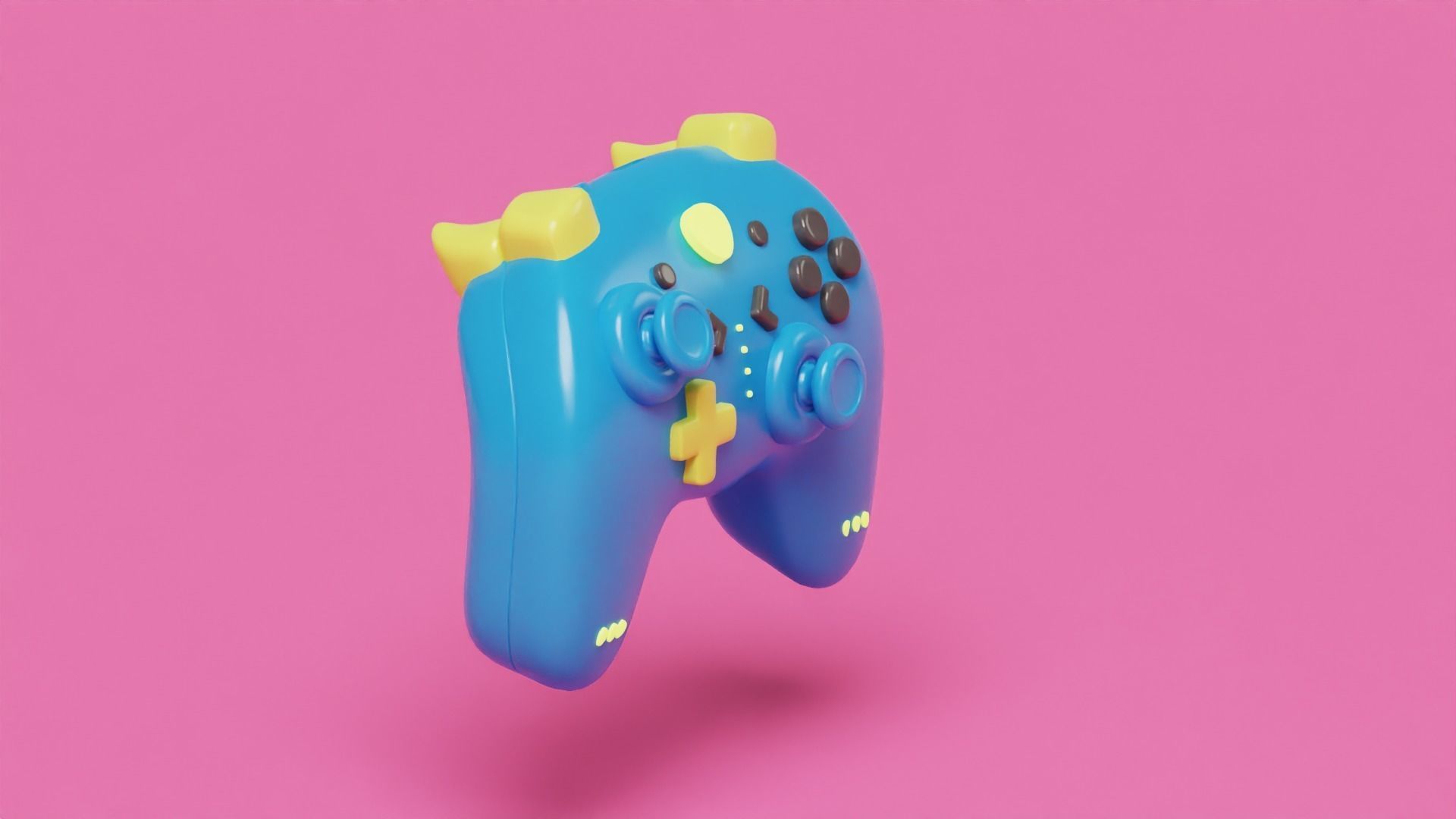 Isometric Stylized Cartoon Wireless Remote Controller Gamepad Low-poly 3D model_1
