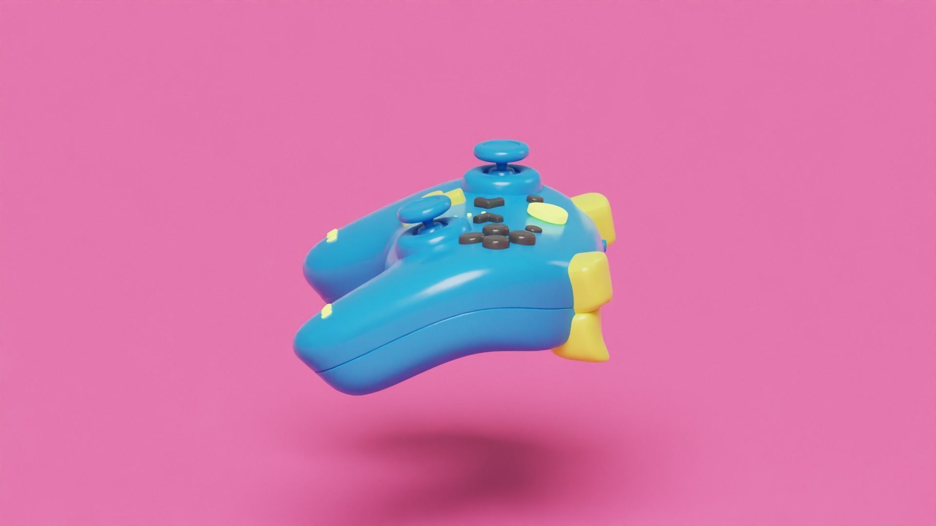 Isometric Stylized Cartoon Wireless Remote Controller Gamepad Low-poly 3D model_6