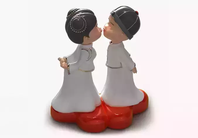 3D Models Kissing Couple Statue