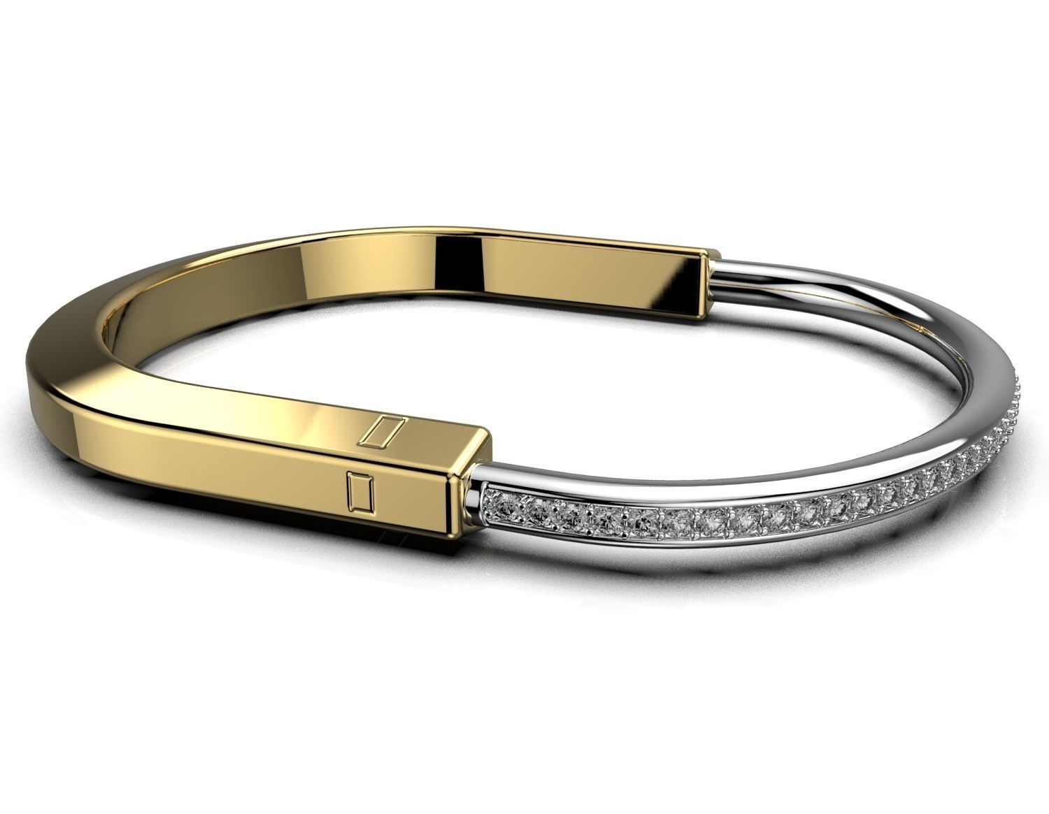 Tiffany lock bracelet  3D print model_1
