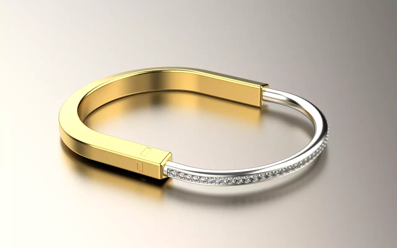 Tiffany lock bracelet  3D print model_0