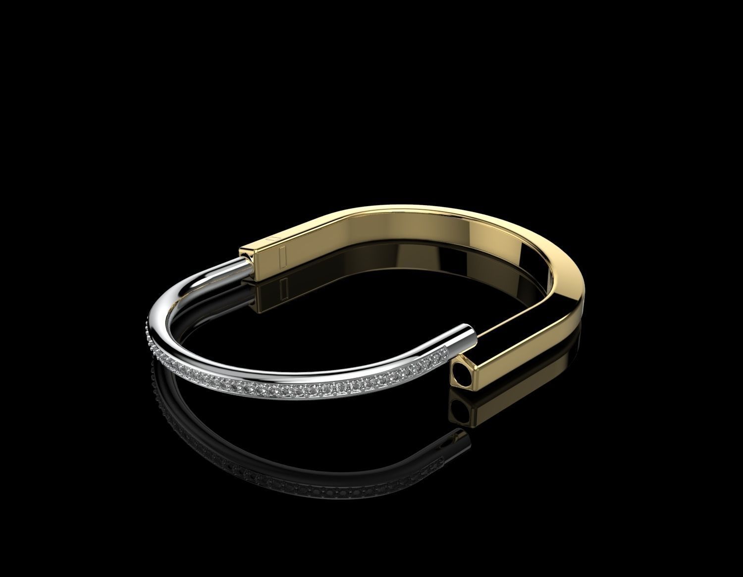 Tiffany lock bracelet  3D print model_4