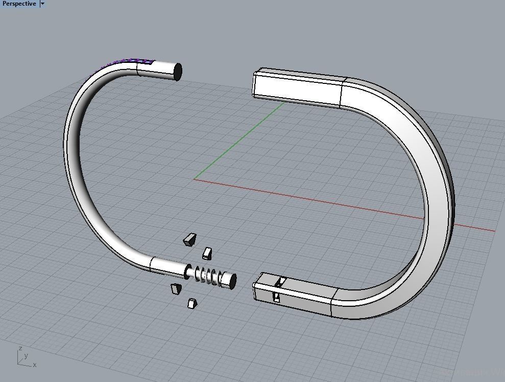 Tiffany lock bracelet  3D print model_15