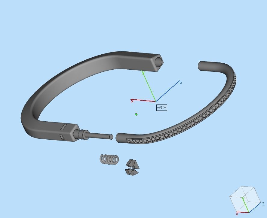 Tiffany lock bracelet  3D print model_18