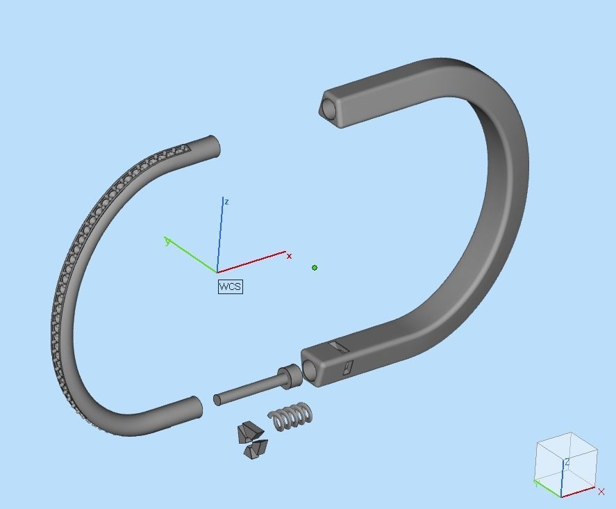 Tiffany lock bracelet  3D print model_17