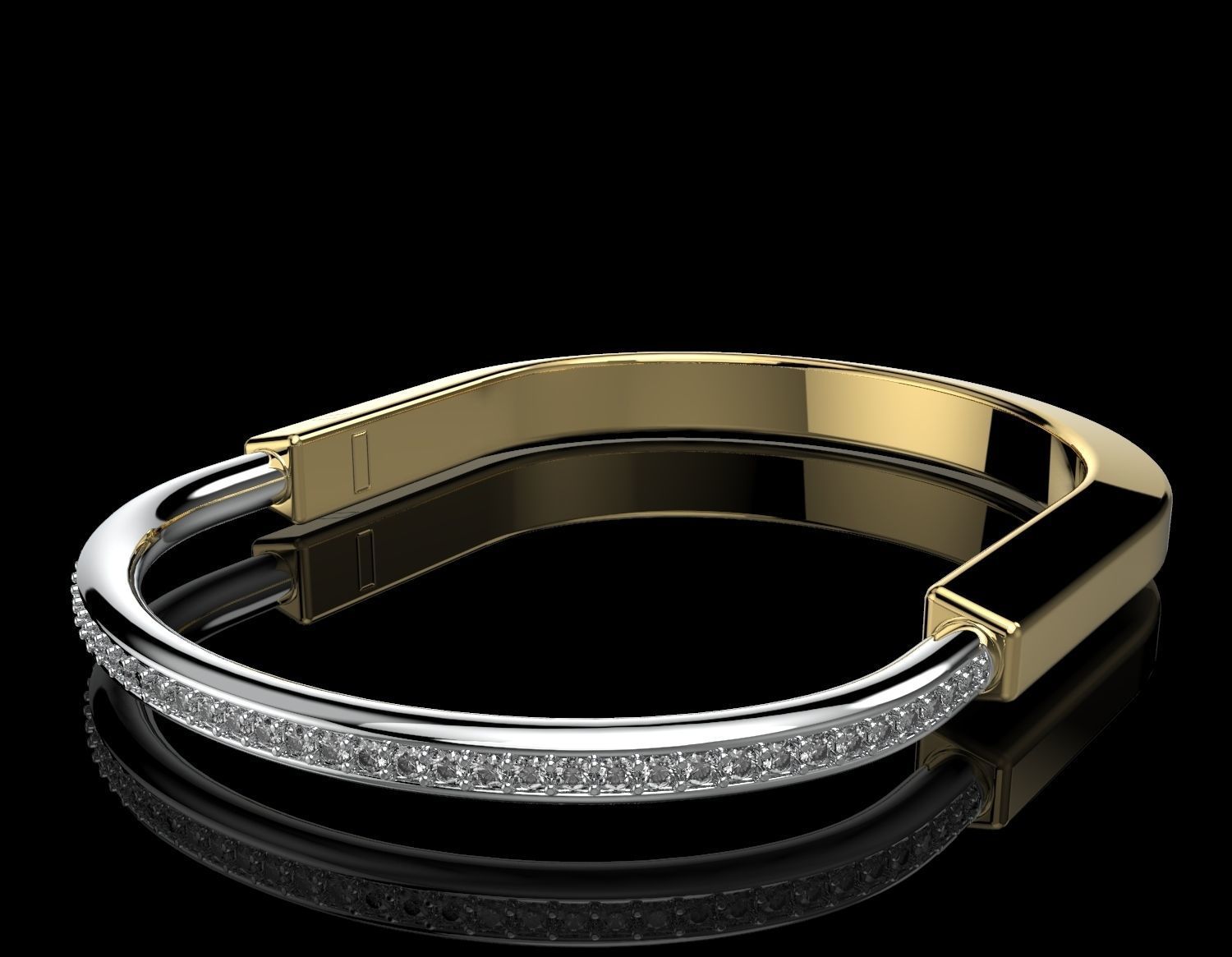 Tiffany lock bracelet  3D print model_5