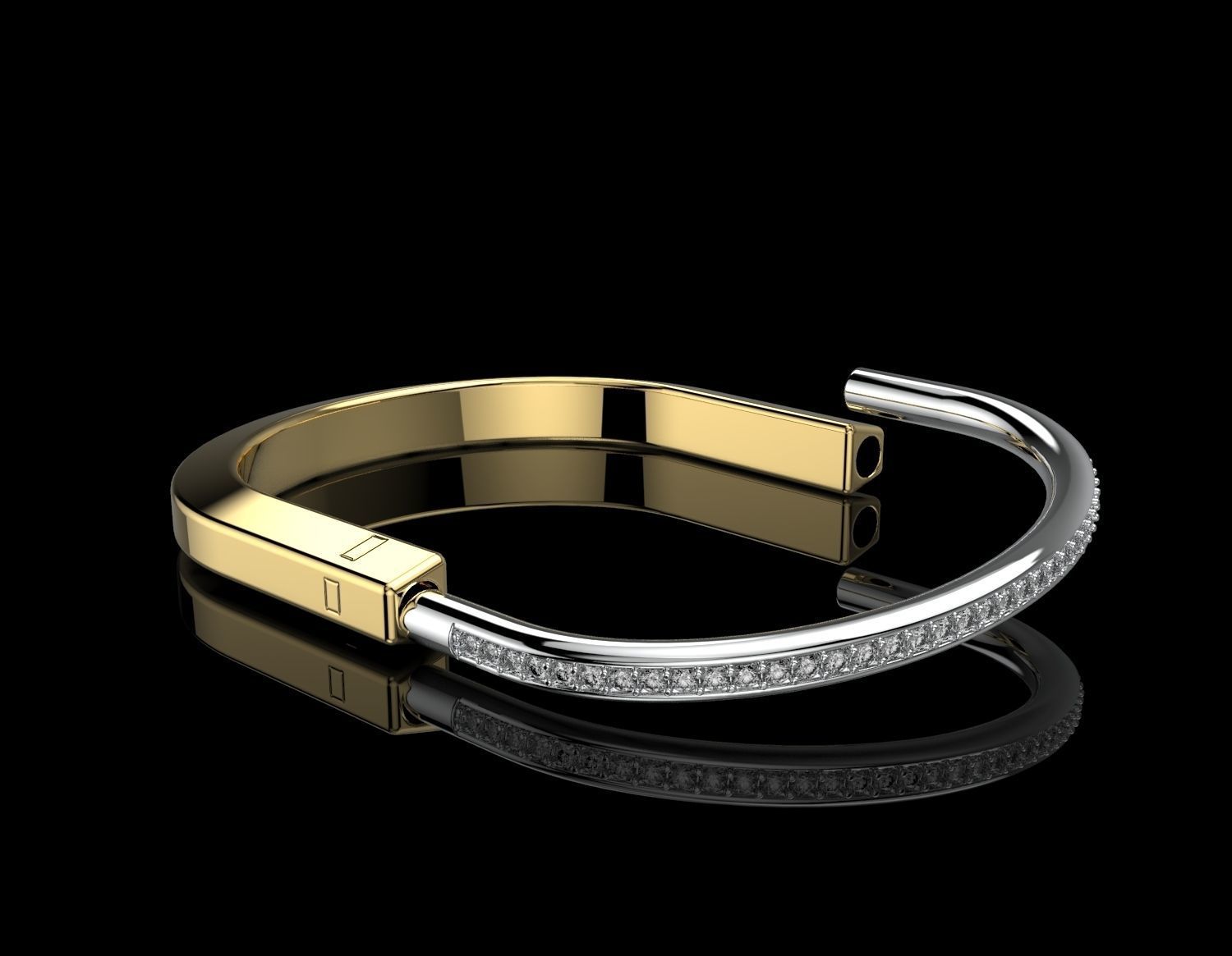 Tiffany lock bracelet  3D print model_6