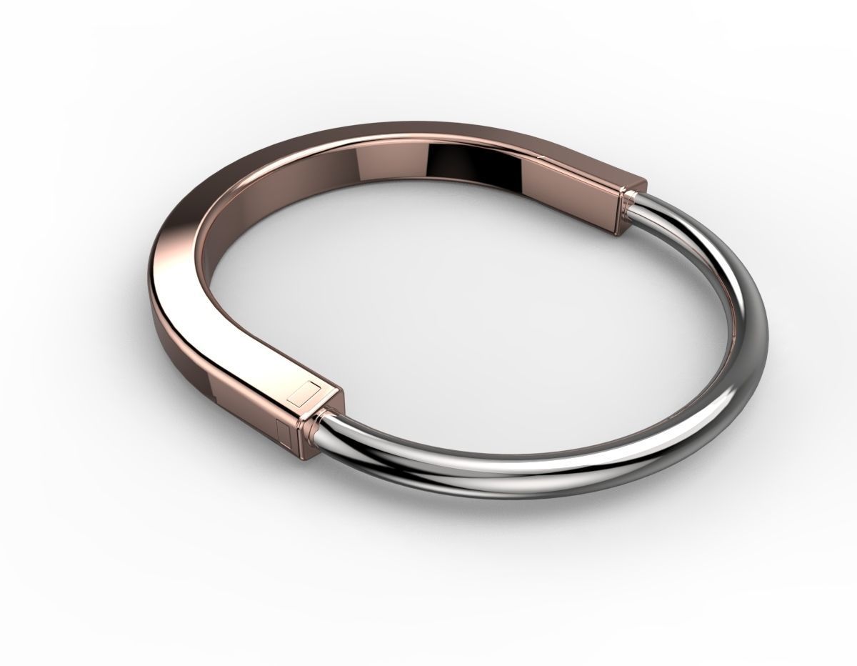 Tiffany lock bracelet 3D print model_2