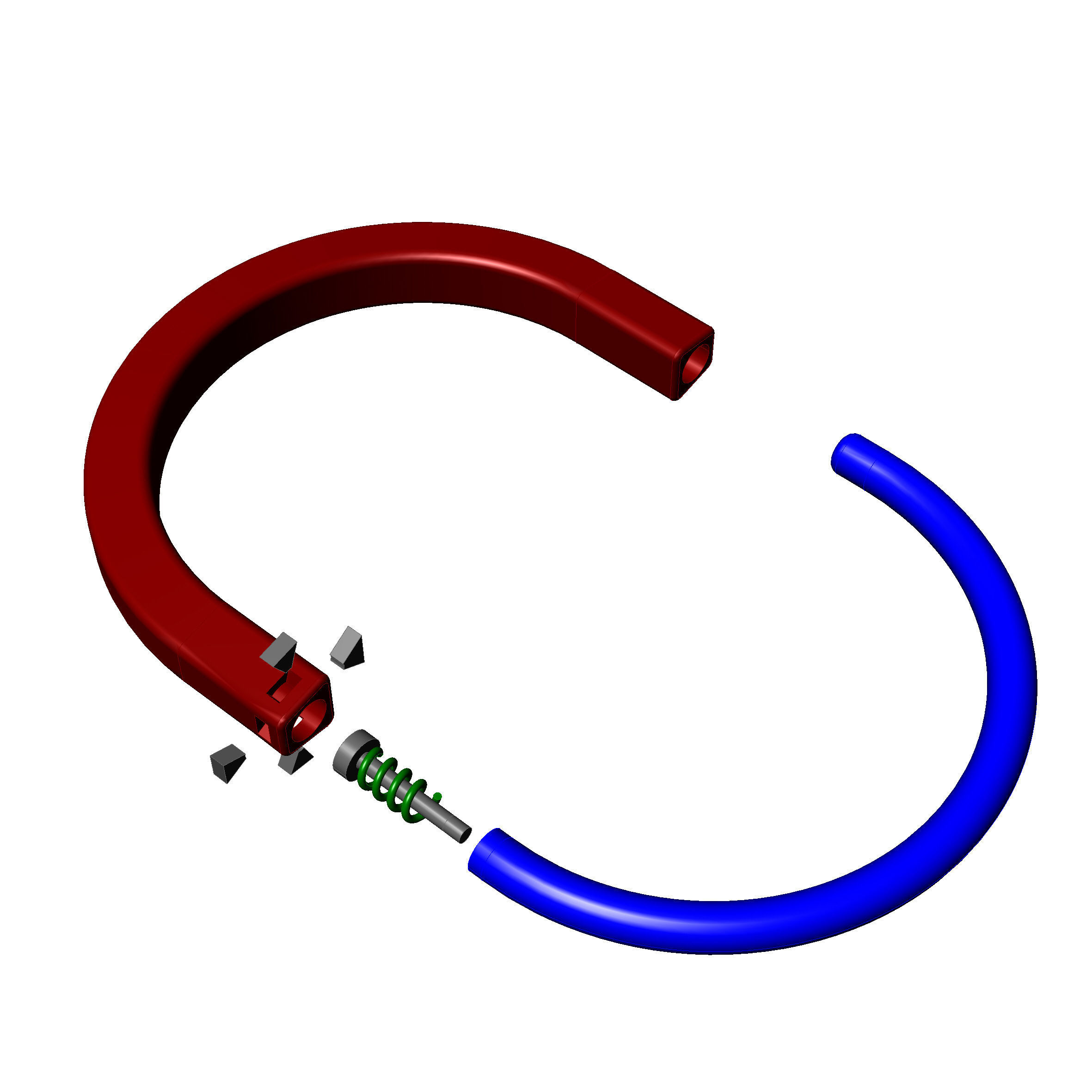 Tiffany lock bracelet 3D print model_7