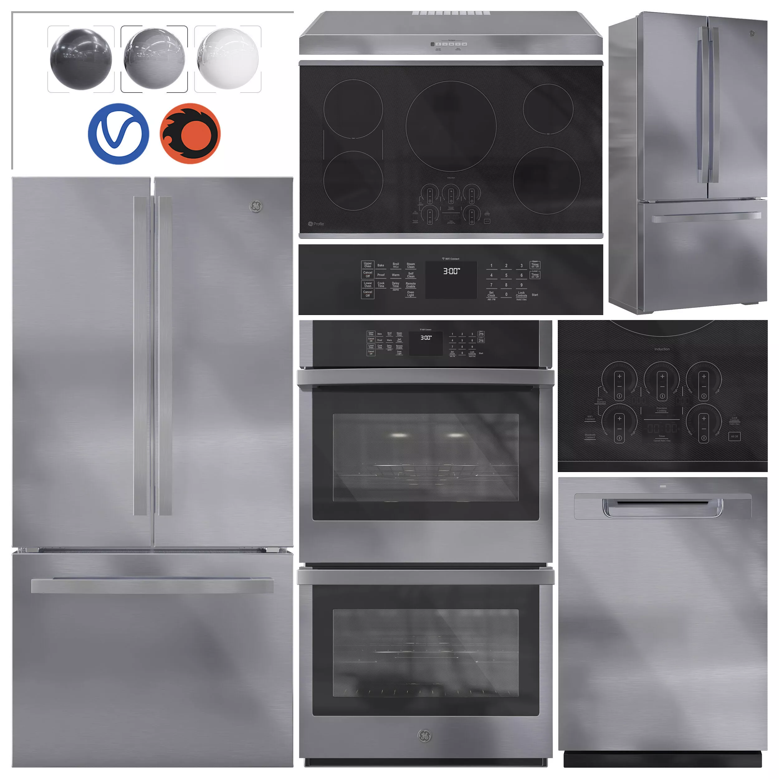 GE Appliance Collection Set 02 3D model