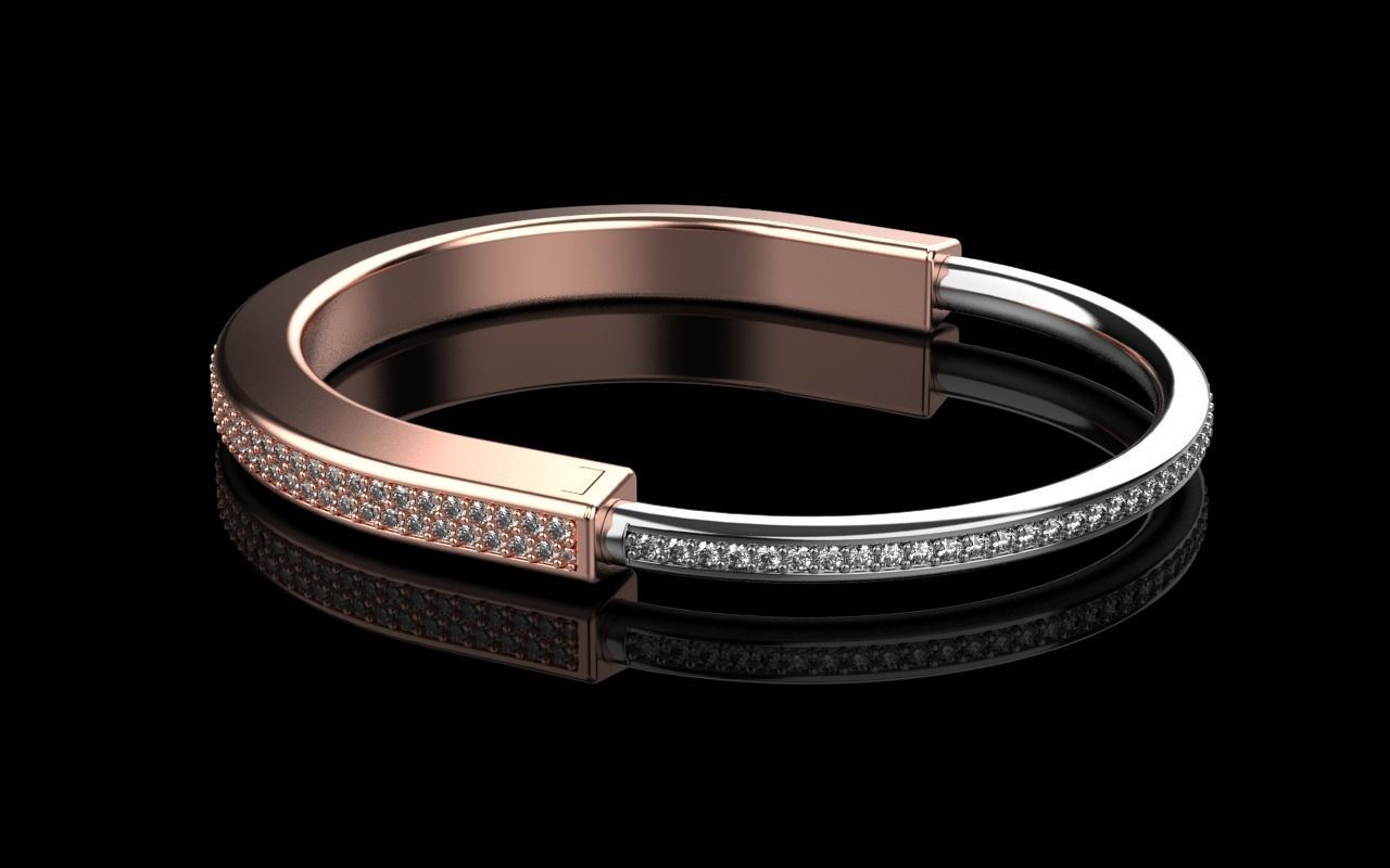 Tiffany lock bracelet 3D print model_1